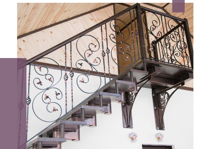 Кованые лестницы в Тихвине от 85238 руб. под ключ