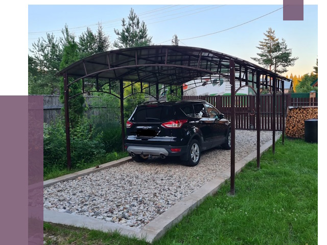 Навесы для автомобиля в Тихвине от 14042 руб.  | ПРОЛЁТ-Тхв