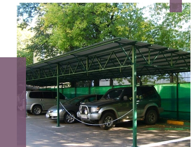 Навесы для парковки в Тихвине от 85785 руб. заказать | ПРОЛЁТ-Тхв