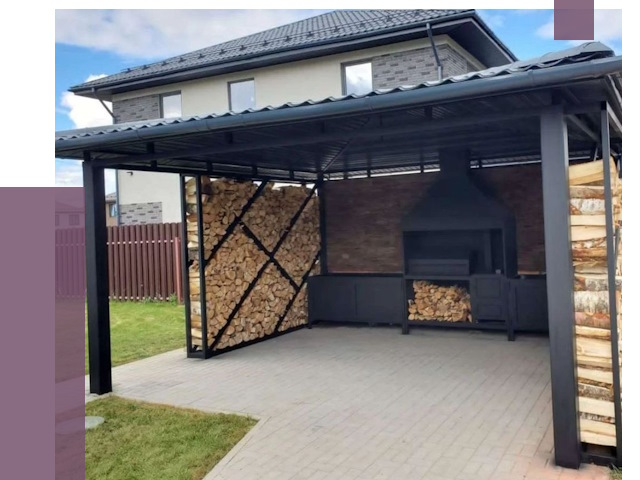 Навесы для барбекю в Тихвине от 13605 руб. под ключ | ПРОЛЁТ-Тхв