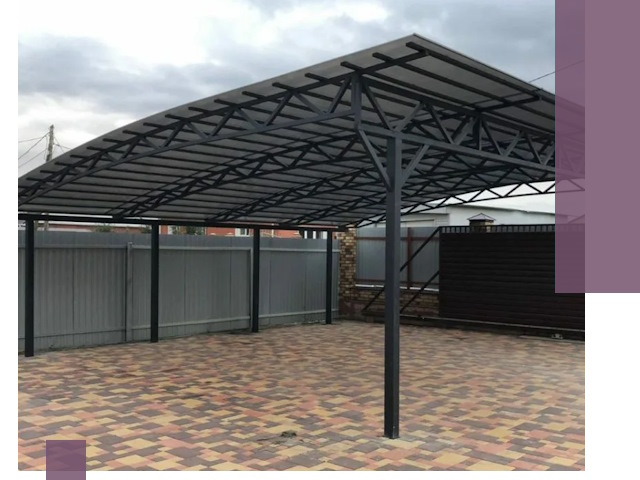 Металлические навесы под ключ в Тихвине — изготовление и монтаж