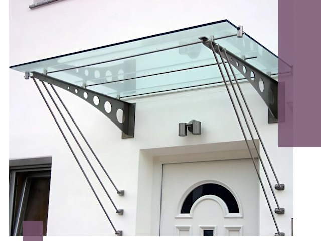 Козырьки над входом под ключ в Тихвине — изготовление и монтаж