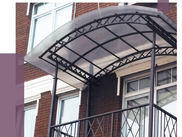 Козырьки над балконом в Тихвине от 9234 руб.  | ПРОЛЁТ-Тхв