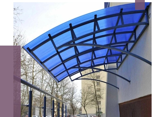 Козырьки из поликарбоната в Тихвине от 4590 руб. под ключ | ПРОЛЁТ-Тхв