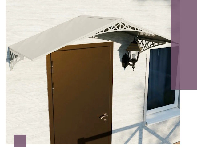 Металлические козырьки на входы и террасы в Тихвине