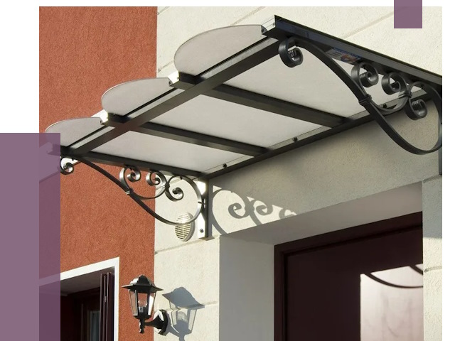 Односкатные козырьки в Тихвине от 8961 руб.  | ПРОЛЁТ-Тхв