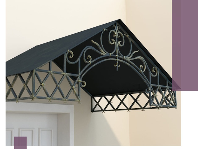 Двускатные металлические козырьки под ключ в Тихвине